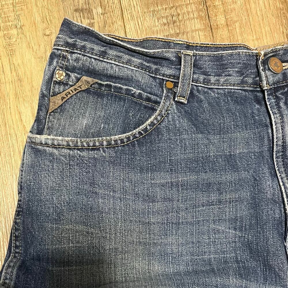 Ariat M3 Jeans Men's 38x32 Athletic Straight Leg Denim Medium Wash Work Western - Picture 3 of 9